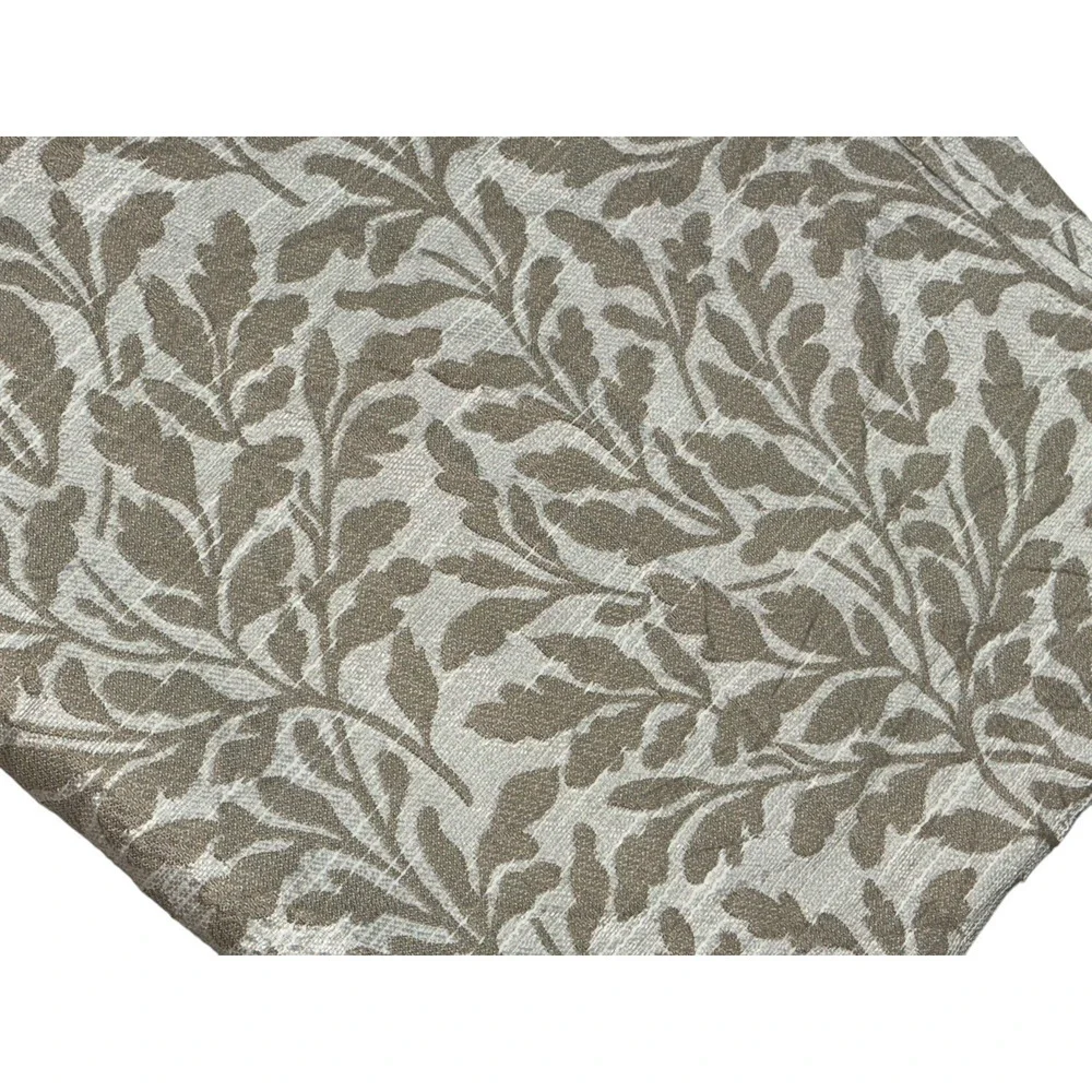 Colordrift Pair Leaf Print Curtains Beige Tan Neutral Shimmer Grommets 2 Panels